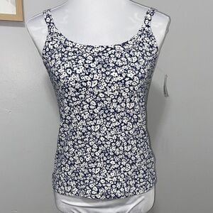 Old Navy fitted floral ribbed tank NWT